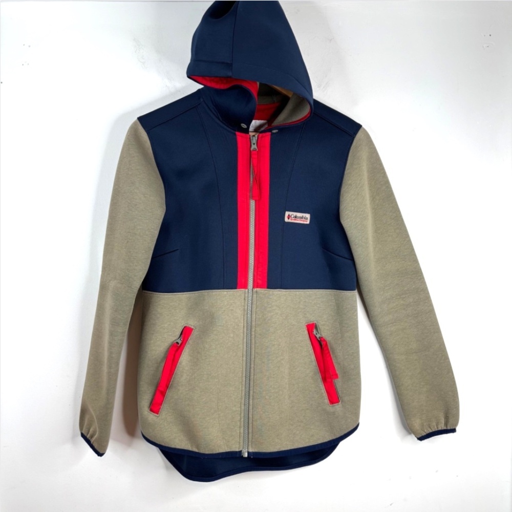 VTG 90s Columbia Colorblock Hoodie Jacket S Lightweight Retro Outdoor Fisherman
